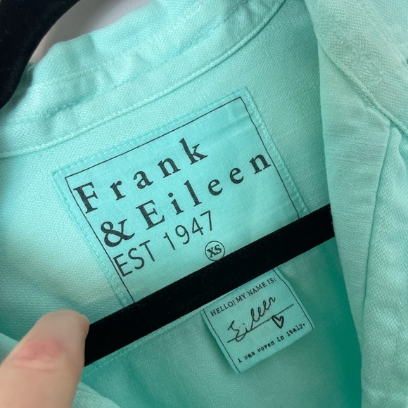 Frank & Eileen EILEEN Shirt Famous Denim Relaxed Button-Up Size XS Seafoam Green - Picture 4 of 11